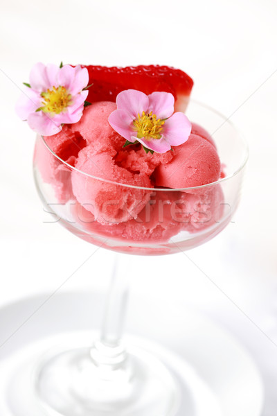 Aardbei sorbet ijs hot zomer voedsel Stockfoto © brebca