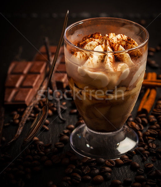 Stock photo: Frozen tiramisu dessert