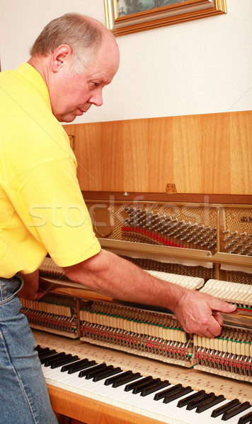 Piano photo homme tuning clavier art [[stock_photo]] © brebca