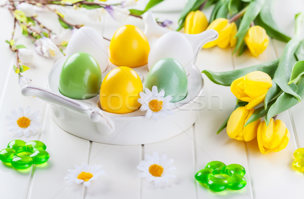 Easter still life with fresh tulips  Stock photo © brebca