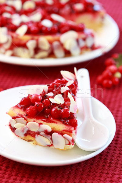 Sernik czerwona porzeczka urodziny owoców Zdjęcia stock © brebca