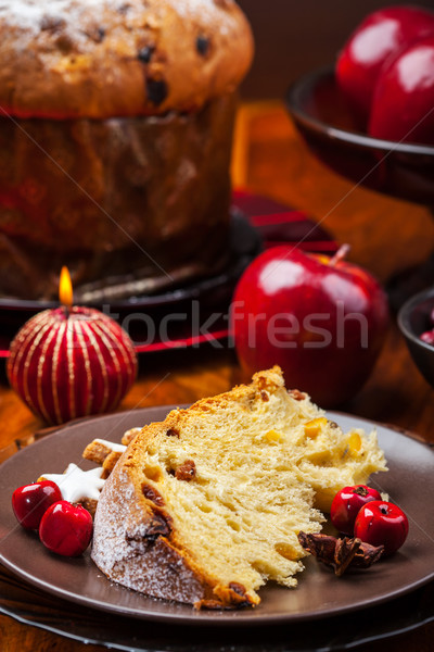 Traditional panettone cake for Christmas Stock photo © brebca