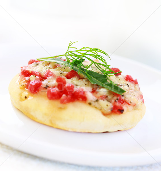 蛋糕 火腿 火箭 小 開胃菜 白 商業照片 © brebca