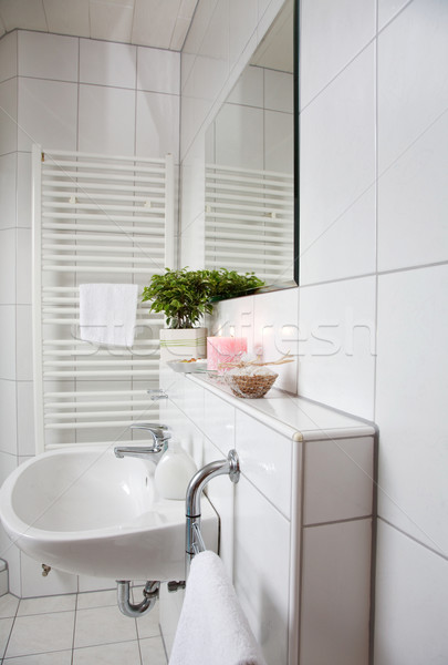 Banheiro pormenor branco família casa relaxar Foto stock © brebca