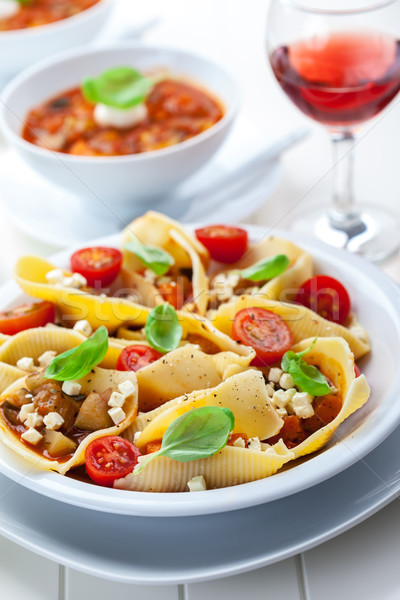 Stock photo: Pasta with vegetable stew
