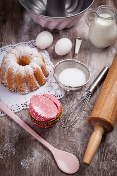 Baking utensils and ingredients Stock photo © brebca