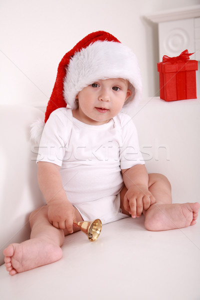 Сток-фото: Рождества · ангела · ребенка · Hat · колокола