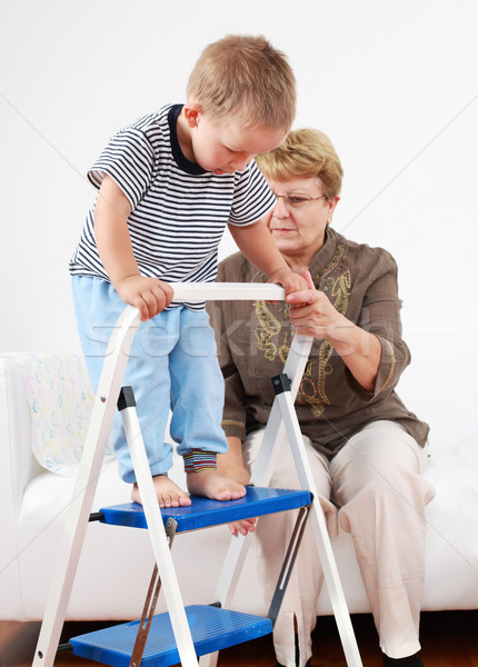 Stock photo: Playing with granny