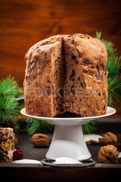 Chocolate panettone cake for Christmas Stock photo © brebca