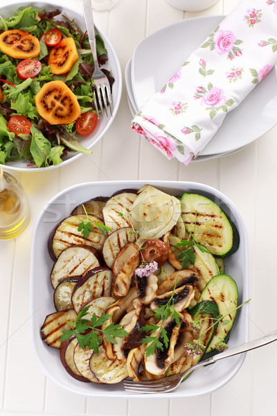 Grilled vegetables and salad with tamarillos Stock photo © brebca