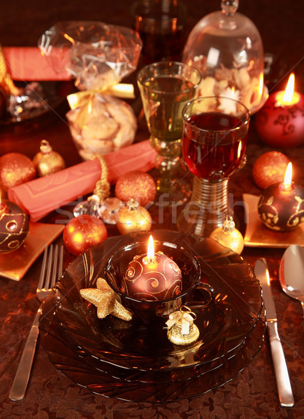Luxury place setting for Christmas Stock photo © brebca