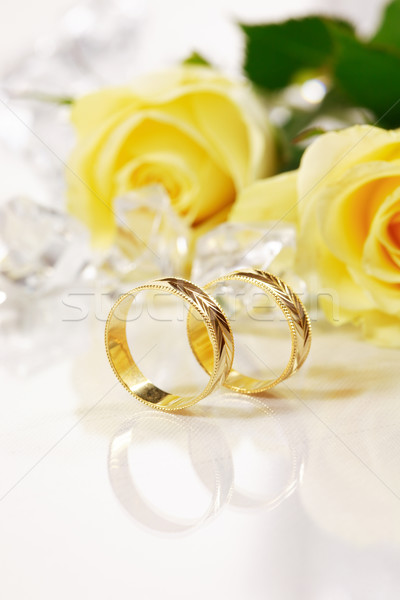 Mariage still life belle or anneaux fleur [[stock_photo]] © brebca