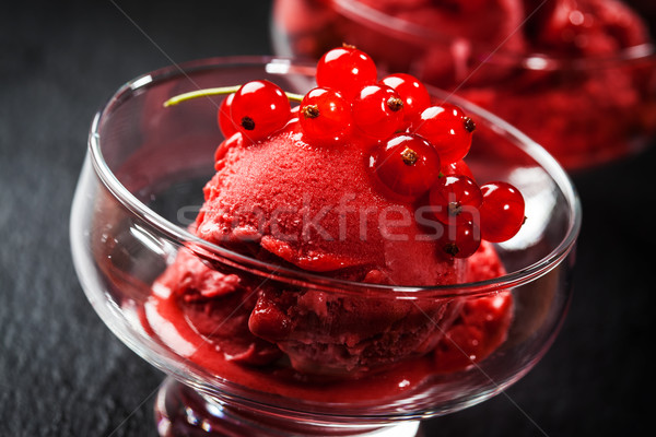 Zomer sorbet vruchten ingericht diner aardbei Stockfoto © brebca
