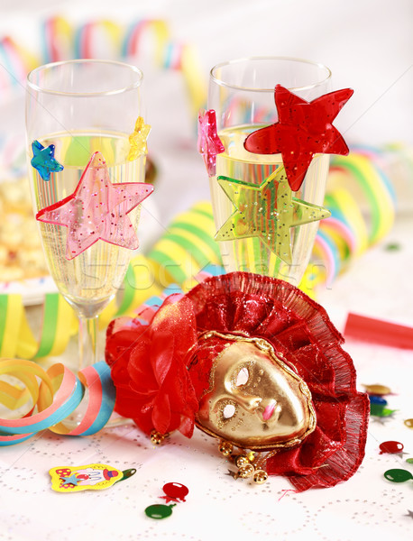 Carnaval partij nieuwjaar verjaardagsfeest glas Stockfoto © brebca
