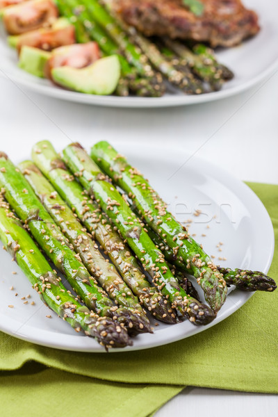 Glazed green asparagus  Stock photo © brebca