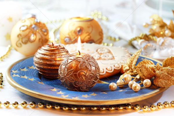 Place setting for Christmas Stock photo © brebca