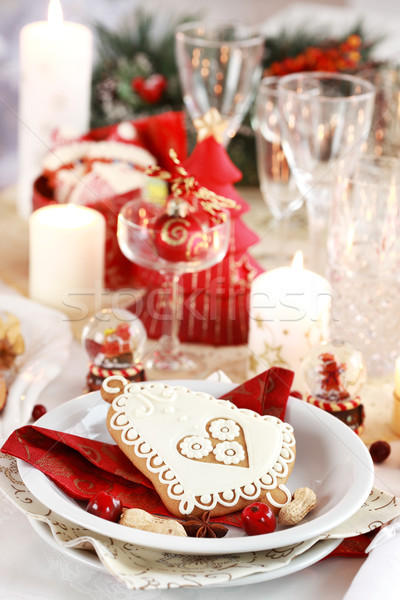 Table setting for Christmas Stock photo © brebca