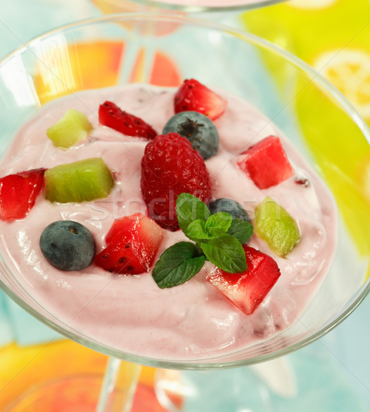 Yogurt with fresh fruits Stock photo © brebca