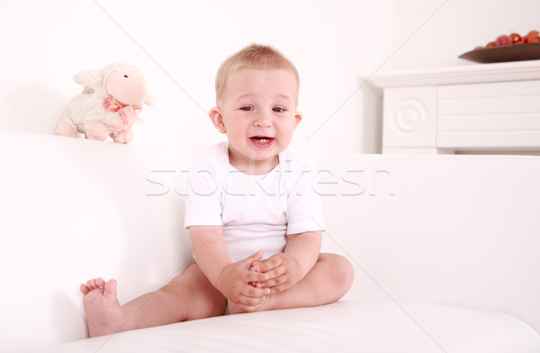 Uśmiechnięty baby portret cute śmiechem Zdjęcia stock © brebca