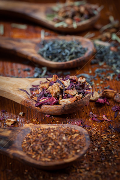 Сток-фото: высушите · чай · деревянный · стол · фрукты · здоровья