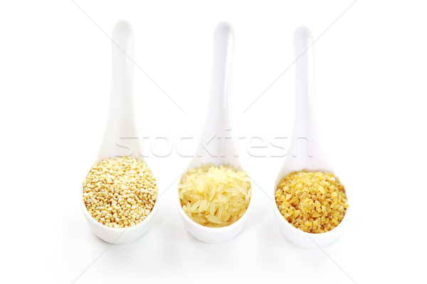 Bulgur with rice and quinoa in spoon Stock photo © brebca