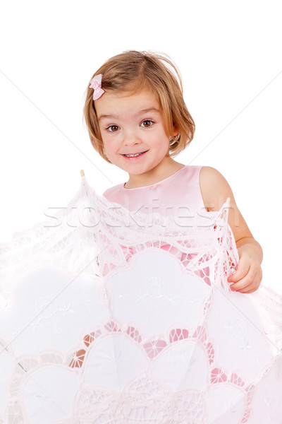 Bonitinho pequeno princesa guarda-chuva sorrir Foto stock © brebca