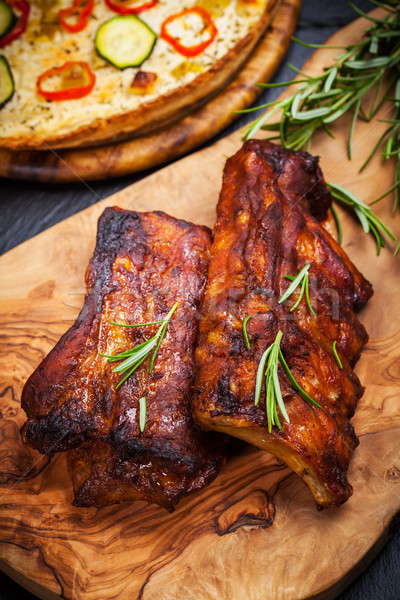 BBQ spare ribs with herbs Stock photo © brebca
