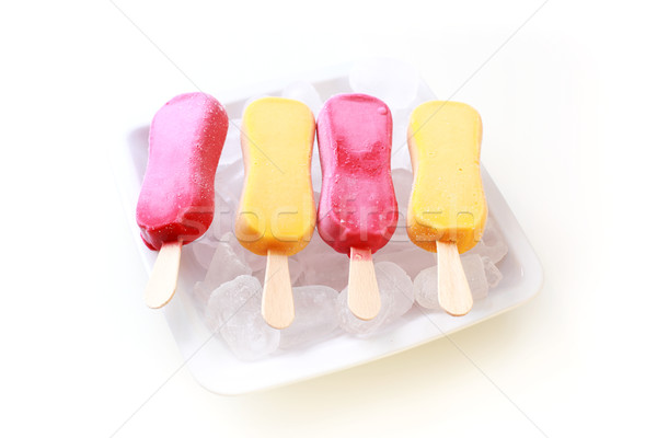 Stockfoto: Vruchten · sorbet · ijs · achtergrond · zomer