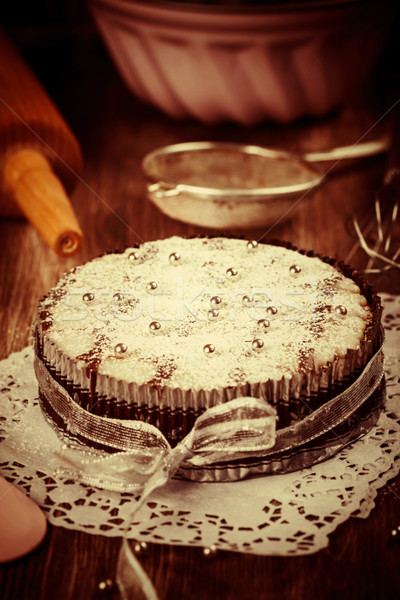 White and chocolate Christmas cake in vintage look Stock photo © brebca