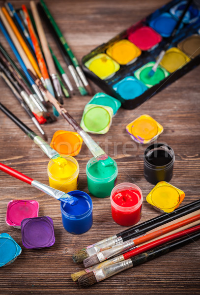 Farben unterschiedlich benutzt Farben Schule malen Stock foto © brebca