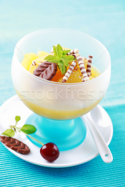 菠蘿 甜點 巧克力 薄荷 食品 健康 商業照片 © brebca