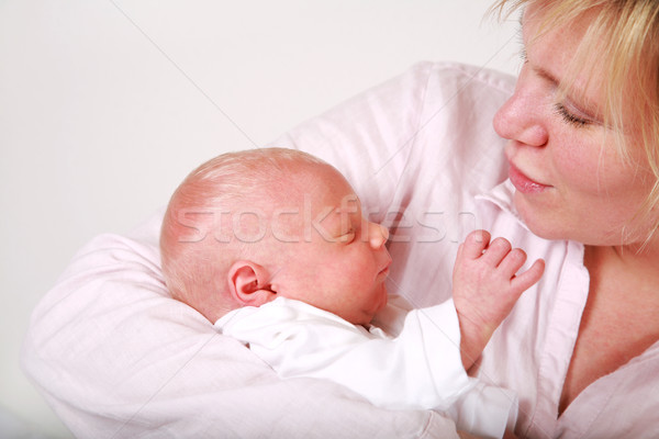 Familie Momente Mutter genießen cute Baby Stock foto © brebca