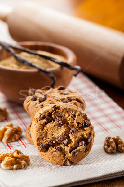 Weihnachten Schokolade Cookies Zutaten Nudelholz Stock foto © brebca
