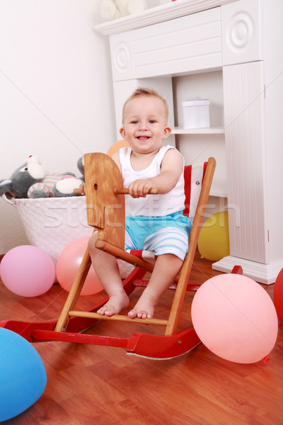 搖馬 可愛 男孩 享受 嬰兒 快樂 商業照片 © brebca