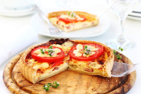 Tocino tradición francés cebolla tomate queso Foto stock © brebca