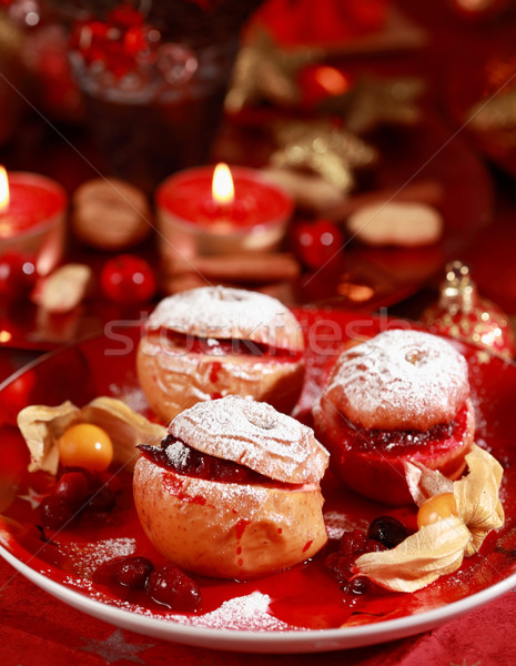 Baked apples for Christmas Stock photo © brebca