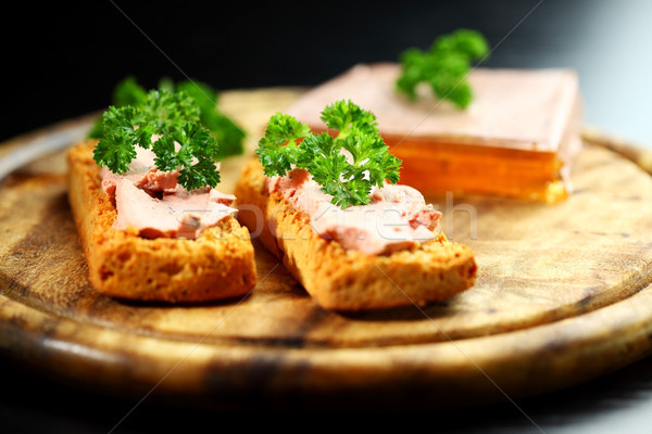 Bruschetta wątroba żywności obiedzie obiad Zdjęcia stock © brebca