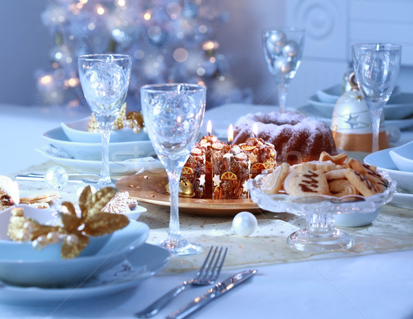Luxury place setting for Christmas Stock photo © brebca