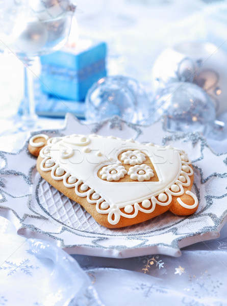 Zencefilli çörek çan Noel yer ev cam Stok fotoğraf © brebca