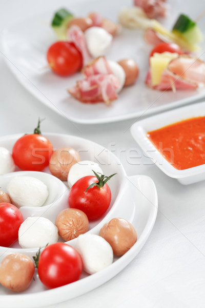 Klein partij snack dressing voedsel Rood Stockfoto © brebca