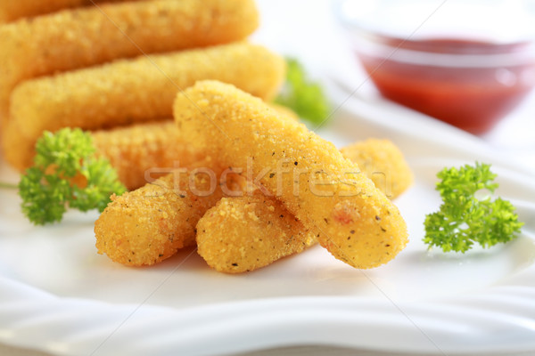 Mozzarella sült finom paradicsomszósz étterem sajt Stock fotó © brebca