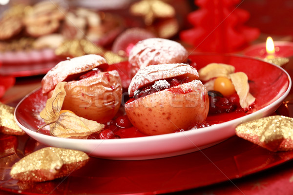 Baked apples for Christmas Stock photo © brebca