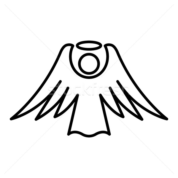 Aripi de inger proiect înger pană siluetă libertate Imagine de stoc © briangoff