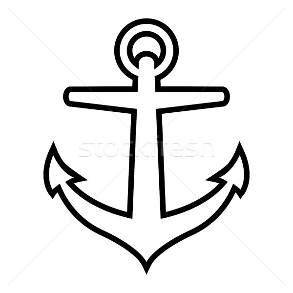 Ancla · vector · icono · diseno · barco · silueta - ilustración