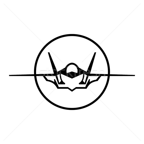 Flying Fighter Jet vector icon Stock photo © briangoff