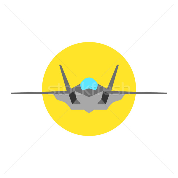 Flying Fighter Jet vector icon Stock photo © briangoff