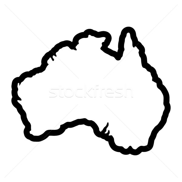 Australia mappa geografia vettore icona Foto d'archivio © briangoff