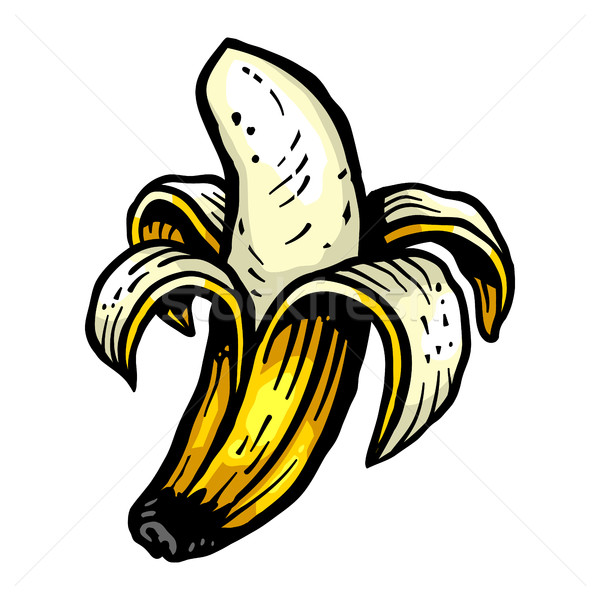 Banană fruct fundal mananca tropical galben Imagine de stoc © briangoff
