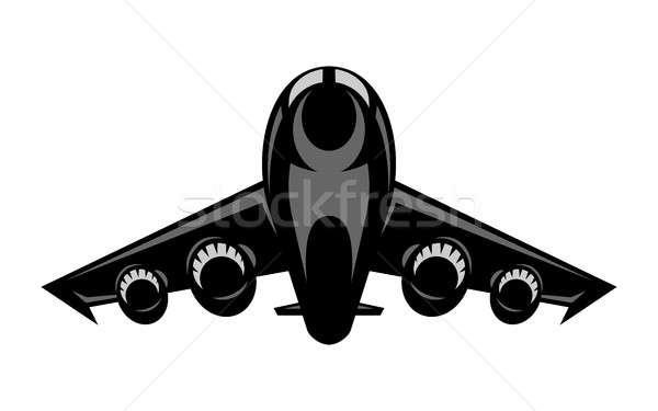 Vliegtuig vliegen vector icon reizen luchthaven Stockfoto © briangoff