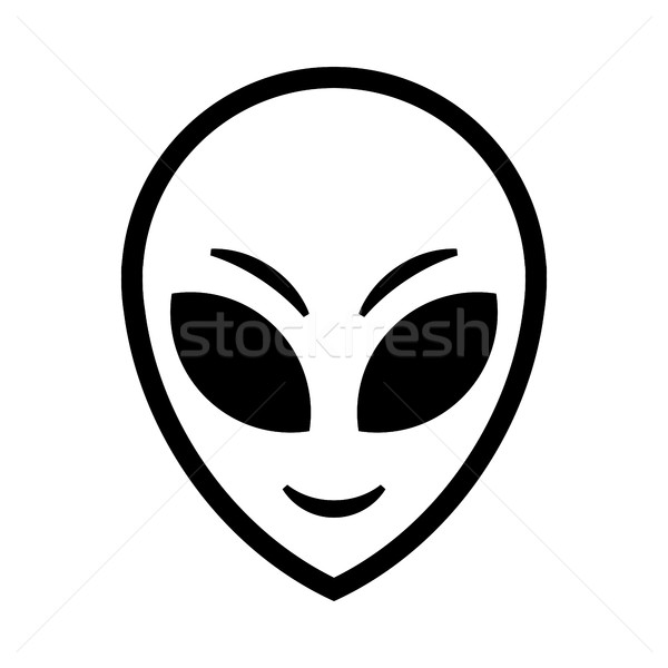 Alien Head Vector Icon Stock photo © briangoff